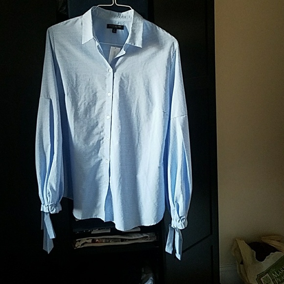 Cotton Button Down Blouse - Picture 1 of 4